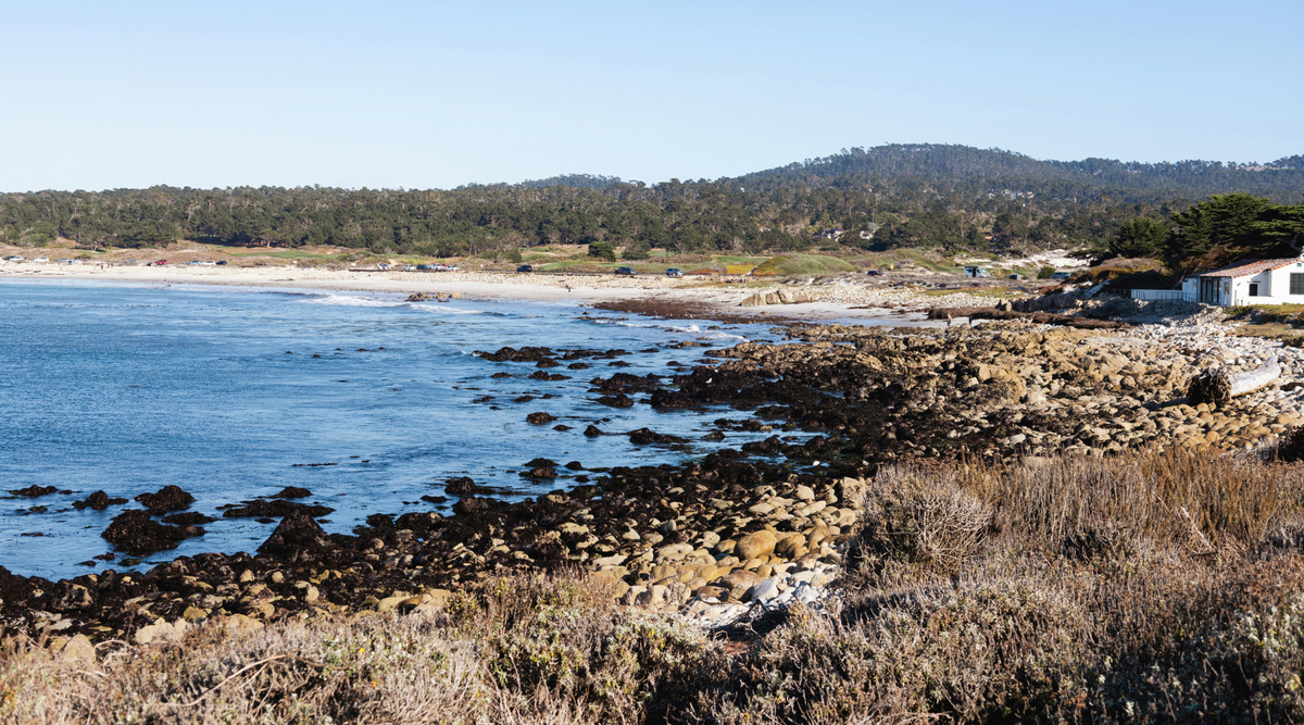 The view toward The Inn at Spanish Bay in Monterey, California