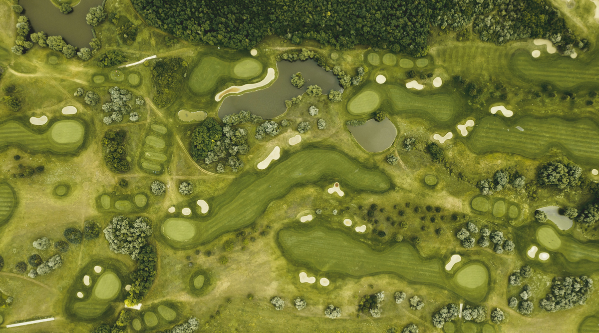 Aerial view of beautiful golf course