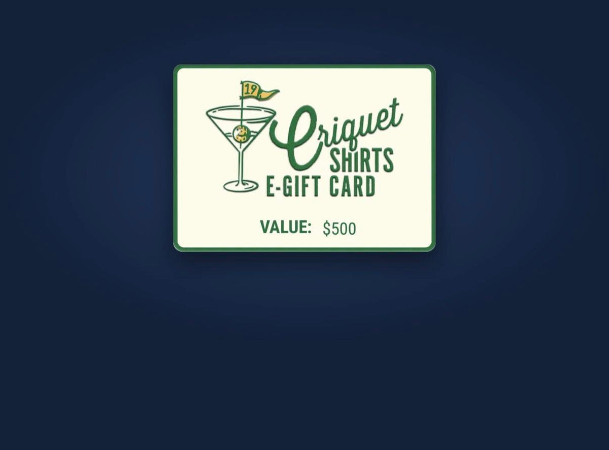 Criquet Shirts $500 E-Gift Card